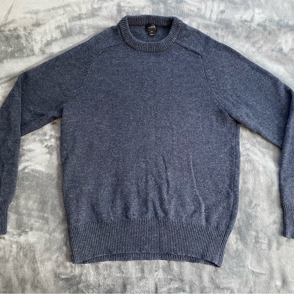 J. Crew Navy 100% Lambswool Sweater
